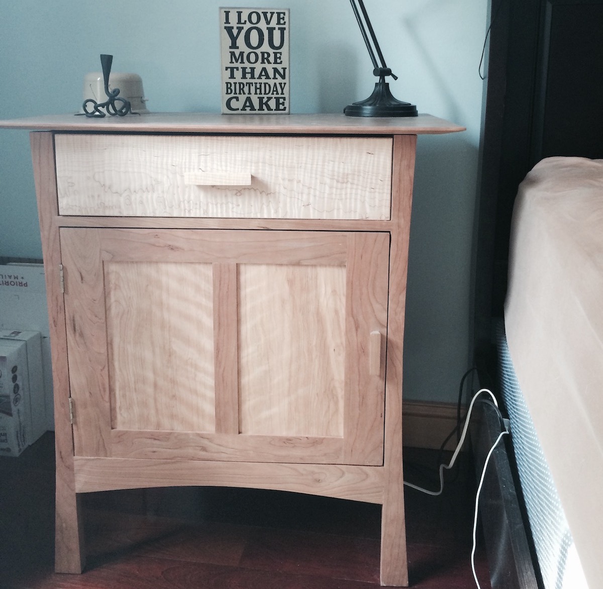 1 Birdsye maple nightstand front shot.jpg